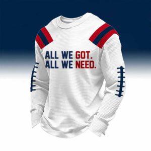 Patriots All We Got All We Need Waffle Hoodie 2 Patriots All We Got All We Need Waffle Hoodie