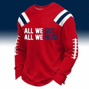 Patriots All We Got All We Need Waffle Hoodie 1 Patriots All We Got All We Need Waffle Hoodie