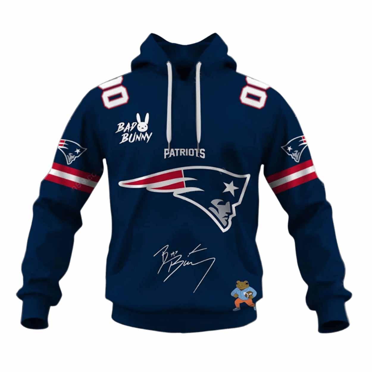 Patriots Bad Bunny Bowl LX 2026 Personalized Hoodie Patriots Bad Bunny Bowl LX 2026 Personalized Hoodie