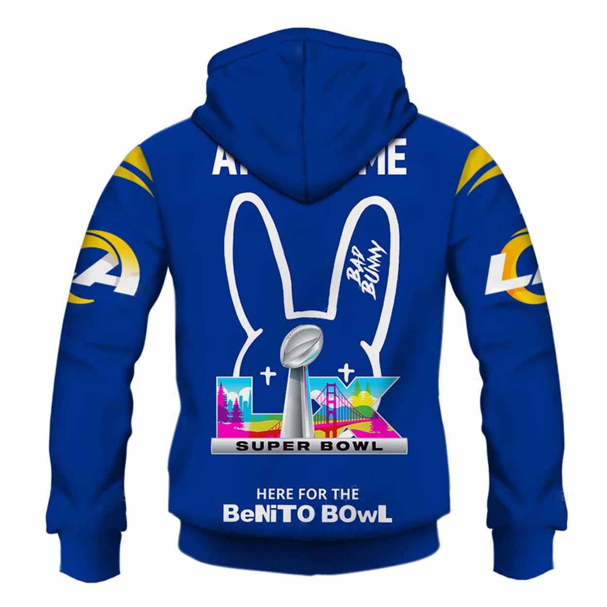 Rams Bad Bunny Bowl LX 2026 Personalized Hoodie Rams Bad Bunny Bowl LX 2026 Personalized Hoodie