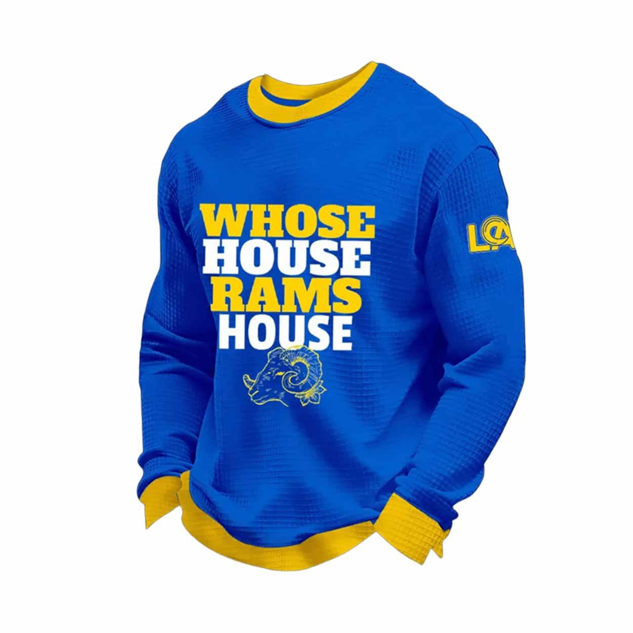 Rams Whose House Rams House Waffle Hoodie Rams Whose House Rams House Waffle Hoodie