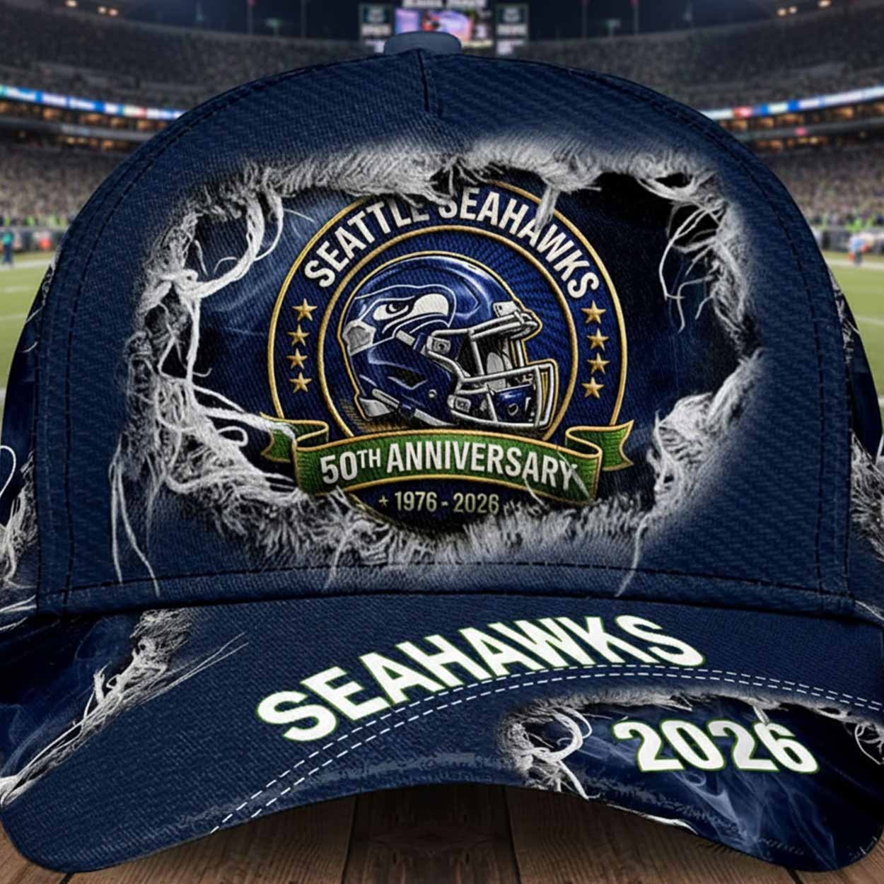 Seahawks 50th Anniversary 1976 2026 Classic Cap Seahawks 50th Anniversary 1976 2026 Classic Cap