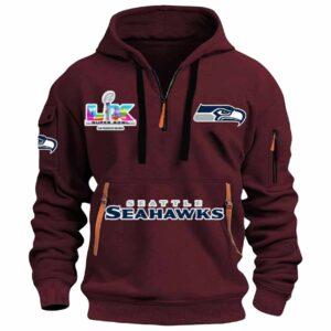 Seahawks Bowl LX 2026 Quarter Zip Hoodie