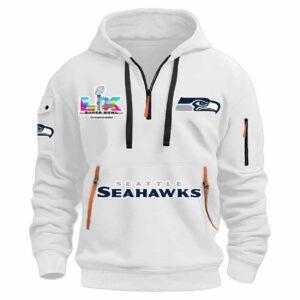 Seahawks Bowl LX 2026 Quarter Zip Hoodie Seahawks Bowl LX 2026 Quarter Zip Hoodie