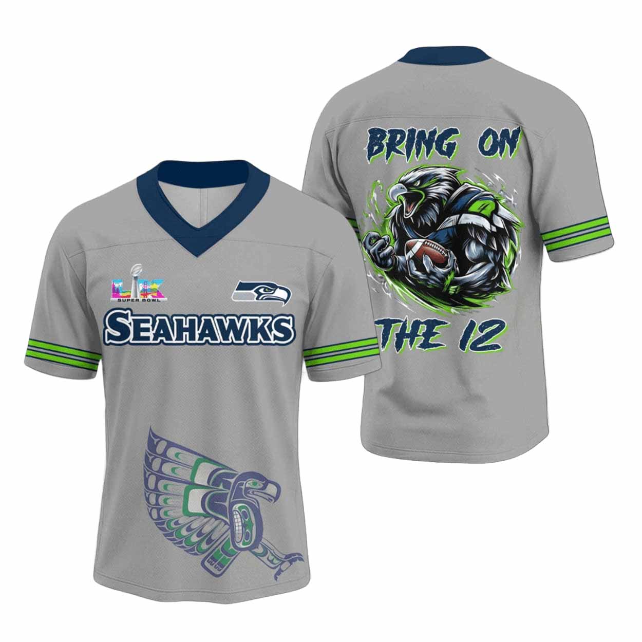 Seahawks Bowl LX Bring On The 12 Jersey Seahawks Bowl LX Bring On The 12 Jersey