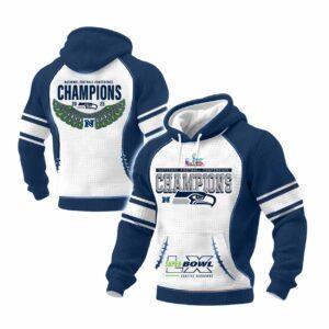 Seahawks Bowl LX Champions 2026 Waffle Hoodie Seahawks Bowl LX Champions 2026 Waffle Hoodie