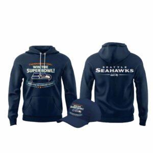 Seahawks Champions Goal Win The Bowl LX 2026 Hoodie Seahawks Champions Goal Win The Bowl LX 2026 Hoodie
