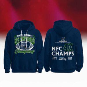 Seahawks NFC Conference 4X Champions Hoodie