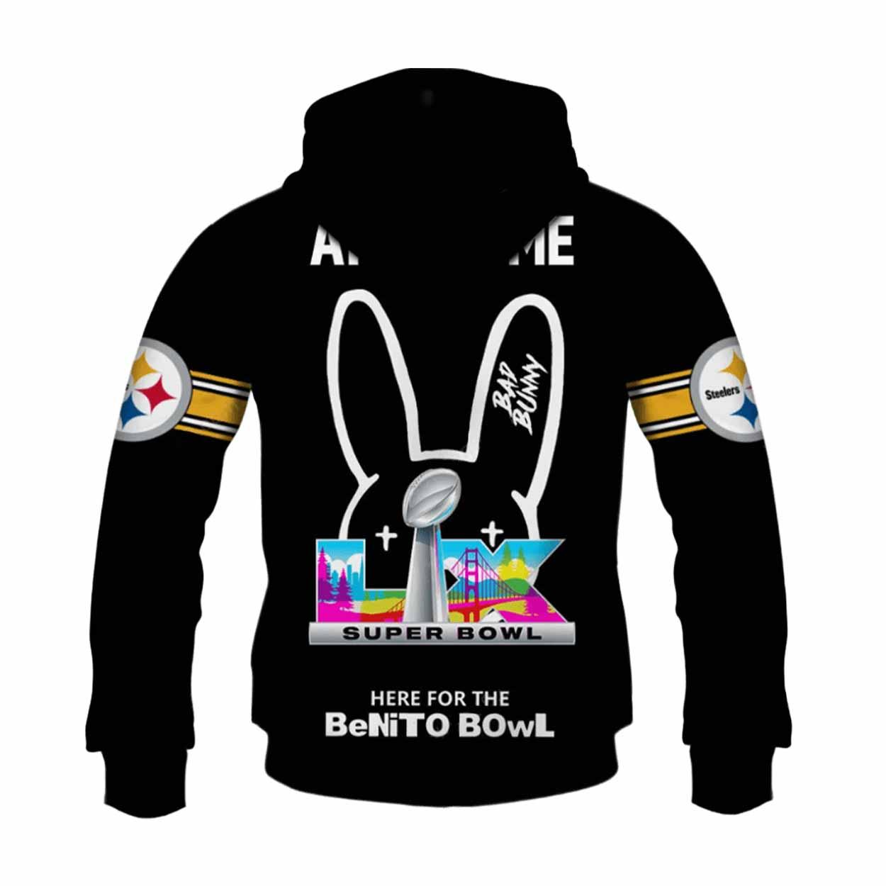 Steelers Bad Bunny Bowl LX 2026 Personalized Hoodie Steelers Bad Bunny Bowl LX 2026 Personalized Hoodie