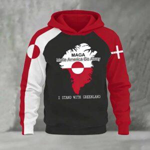 Unisex Make America Go Away I Stand With Greenland Print Hoodie