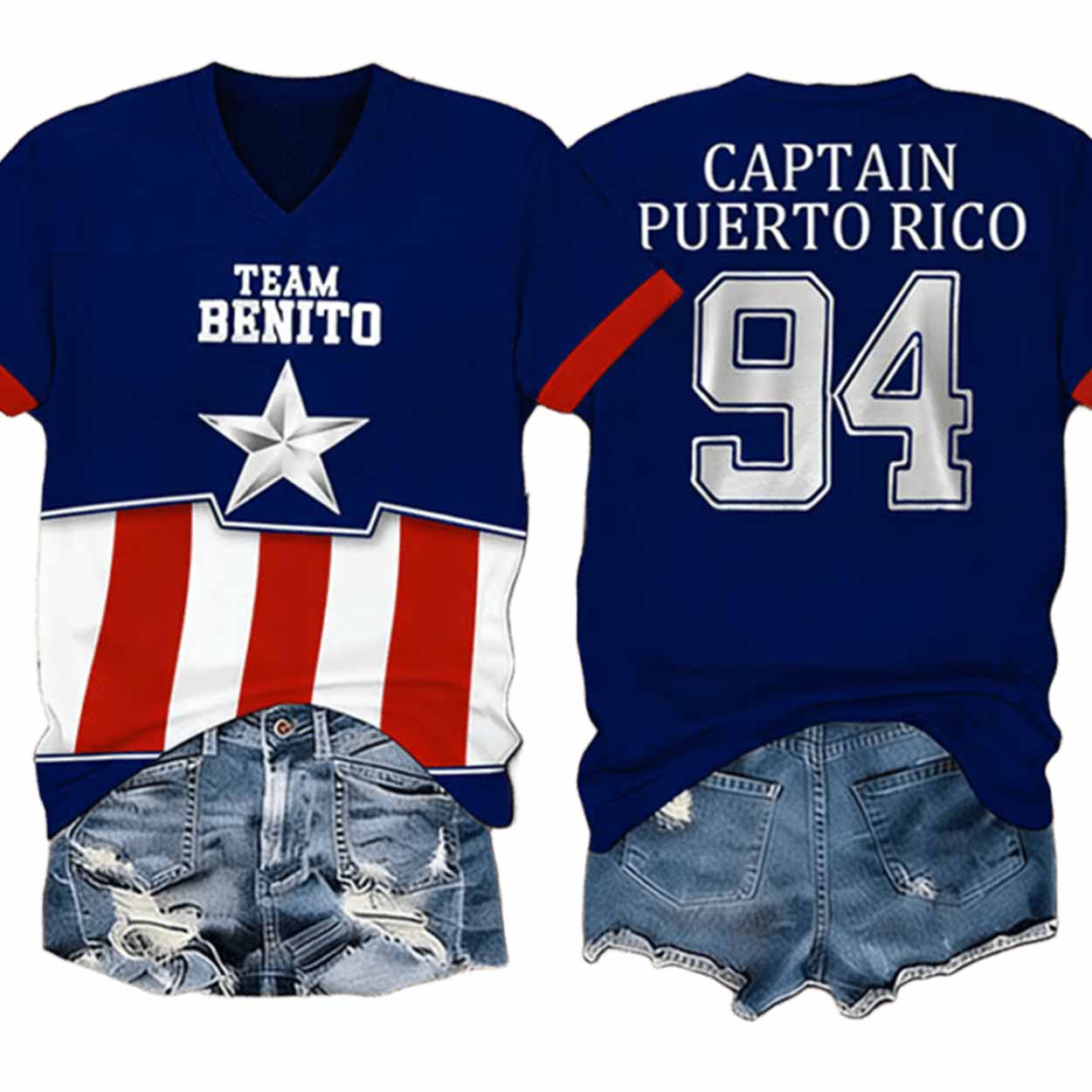 Unisex Team Benito Captain Puerto Rico Print T Shirt Unisex Team Benito Captain Puerto Rico Print T-Shirt