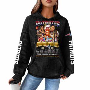 2026 Patriots Bowl LX Champions Thank You Memories Waffle Hoodie