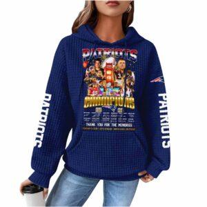 2026 Patriots Bowl LX Champions Thank You Memories Waffle Hoodie