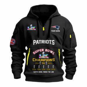 2026 Patriots Bowl LX Finish The Job Champions Quarter Zip Hoodie 2 2026 Patriots Bowl LX Finish The Job Champions Quarter Zip Hoodie