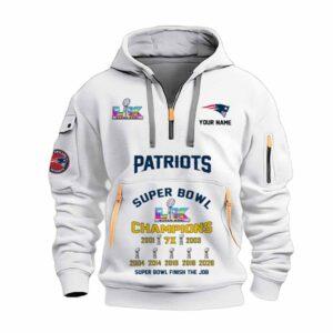 2026 Patriots Bowl LX Finish The Job Champions Quarter Zip Hoodie 1 2026 Patriots Bowl LX Finish The Job Champions Quarter Zip Hoodie