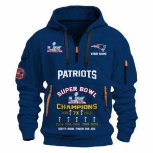 2026 Patriots Bowl LX Finish The Job Champions Quarter Zip Hoodie