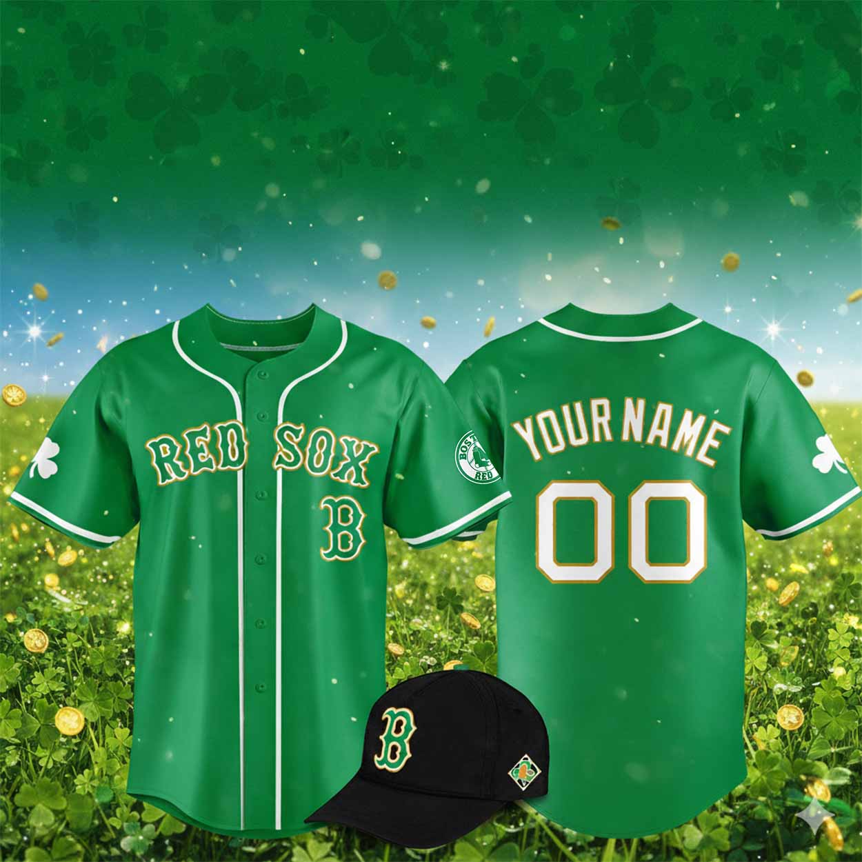 2026 Red Sox St Patrick's Day Baseball Jersey 2026 Red Sox St Patrick's Day Baseball Jersey