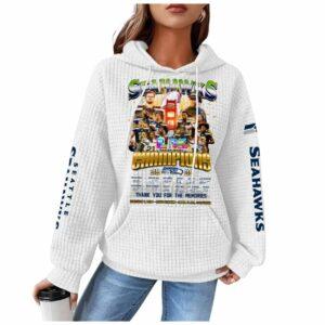 2026 Seahawks Bowl LX Champions Thank You Memories Waffle Hoodie 1 2026 Seahawks Bowl LX Champions Thank You Memories Waffle Hoodie