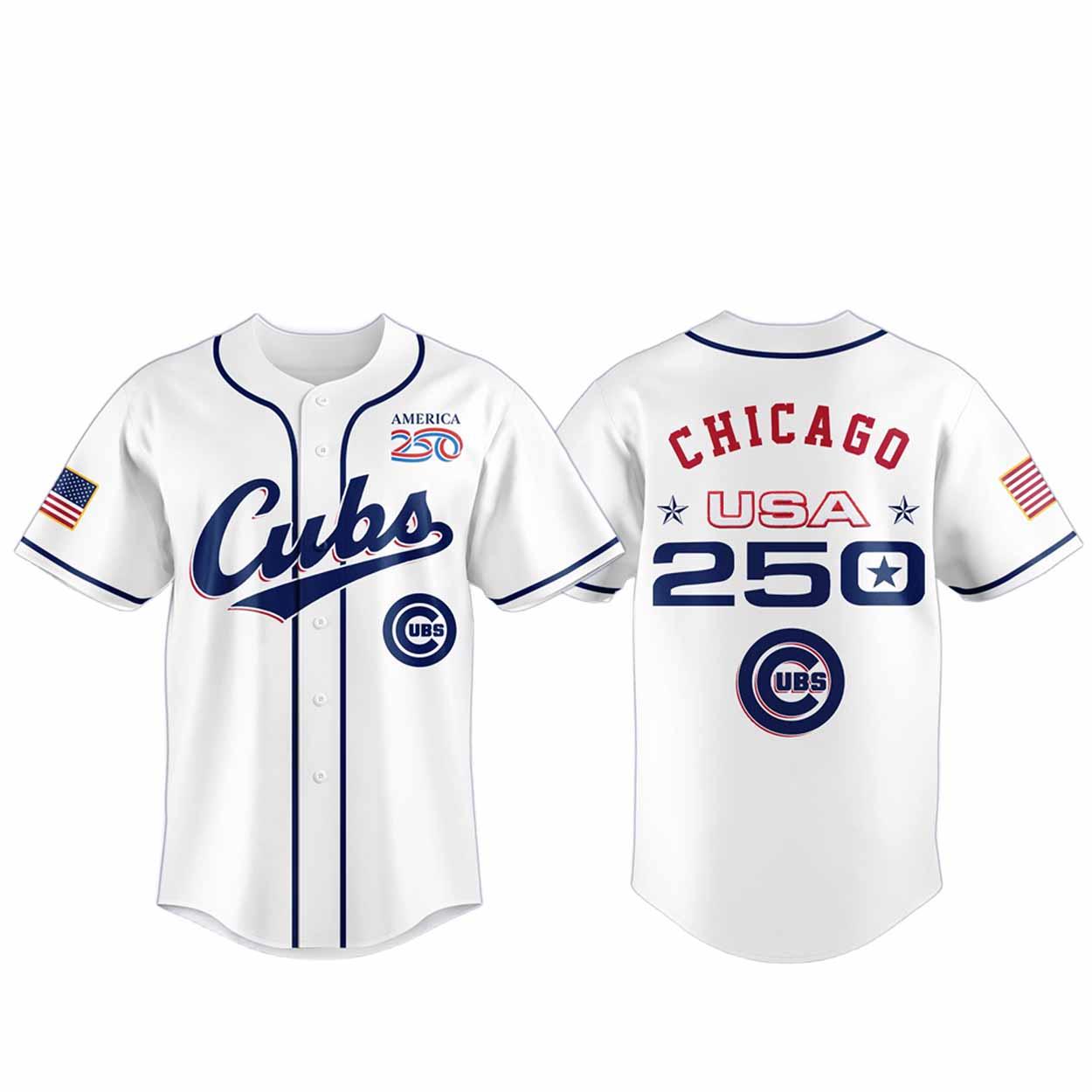Cubs USA 250th Baseball Jersey 2026 Cubs USA 250th Baseball Jersey 2026