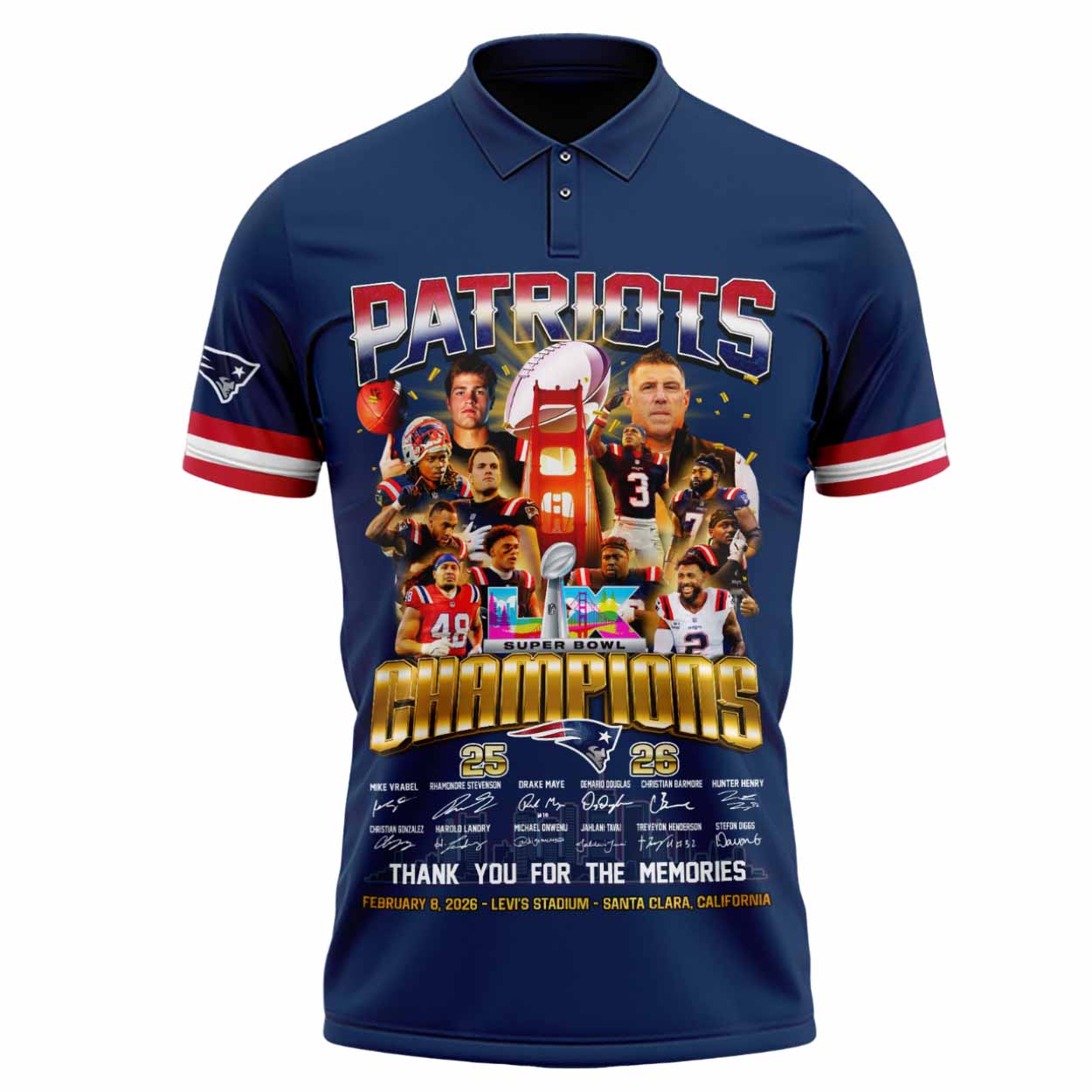 Patriots Bowl LX Champions 2026 Polo Shirt Patriots Bowl LX Champions 2026 Polo Shirt
