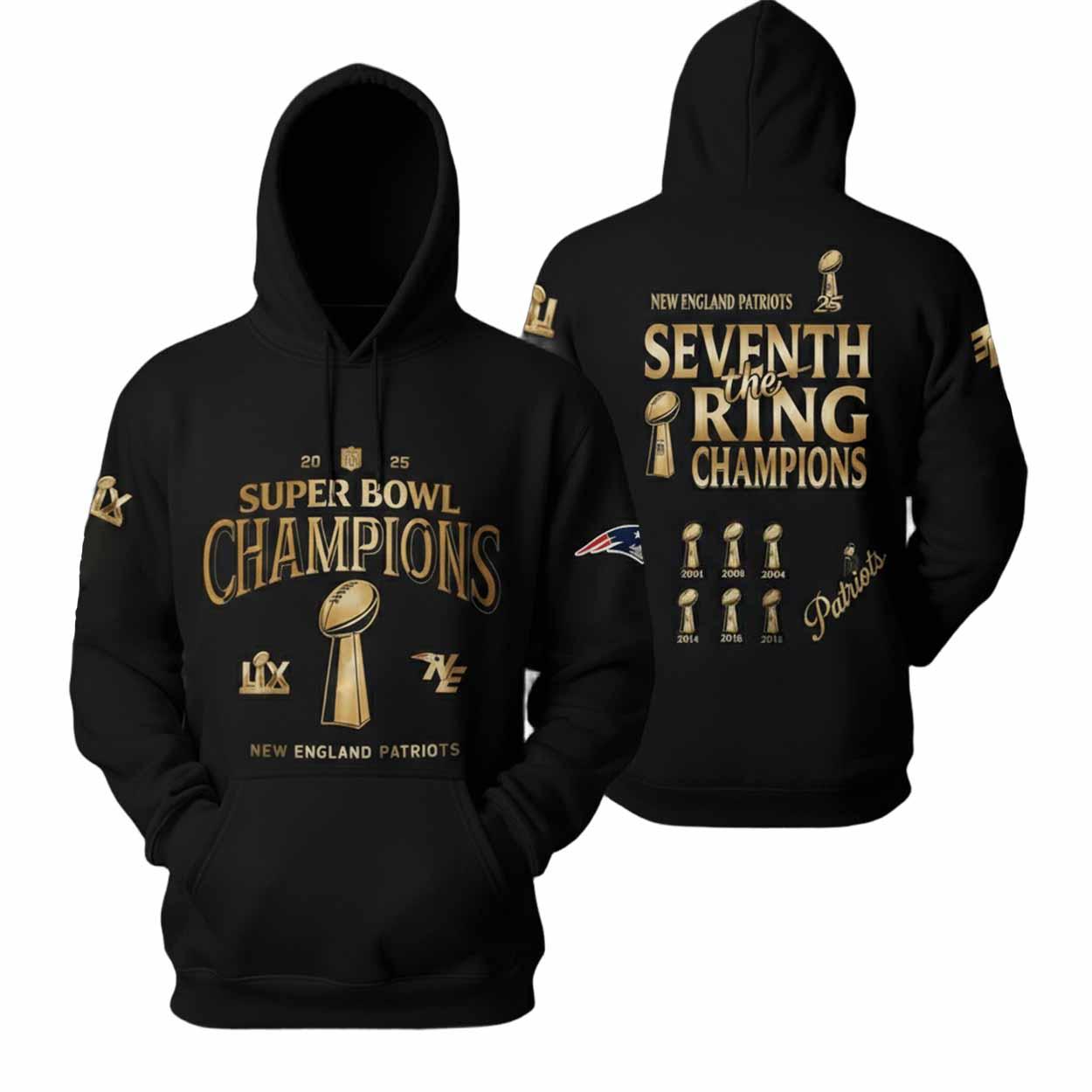 Patriots Bowl LX Seventh The Ring Champions Hoodie Patriots Bowl LX Seventh The Ring Champions Hoodie