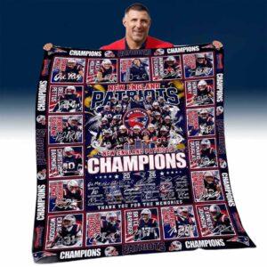 Patriots Thank You For The Memories Champions 2026 Fleece Blanket Patriots Thank You For The Memories Champions 2026 Fleece Blanket