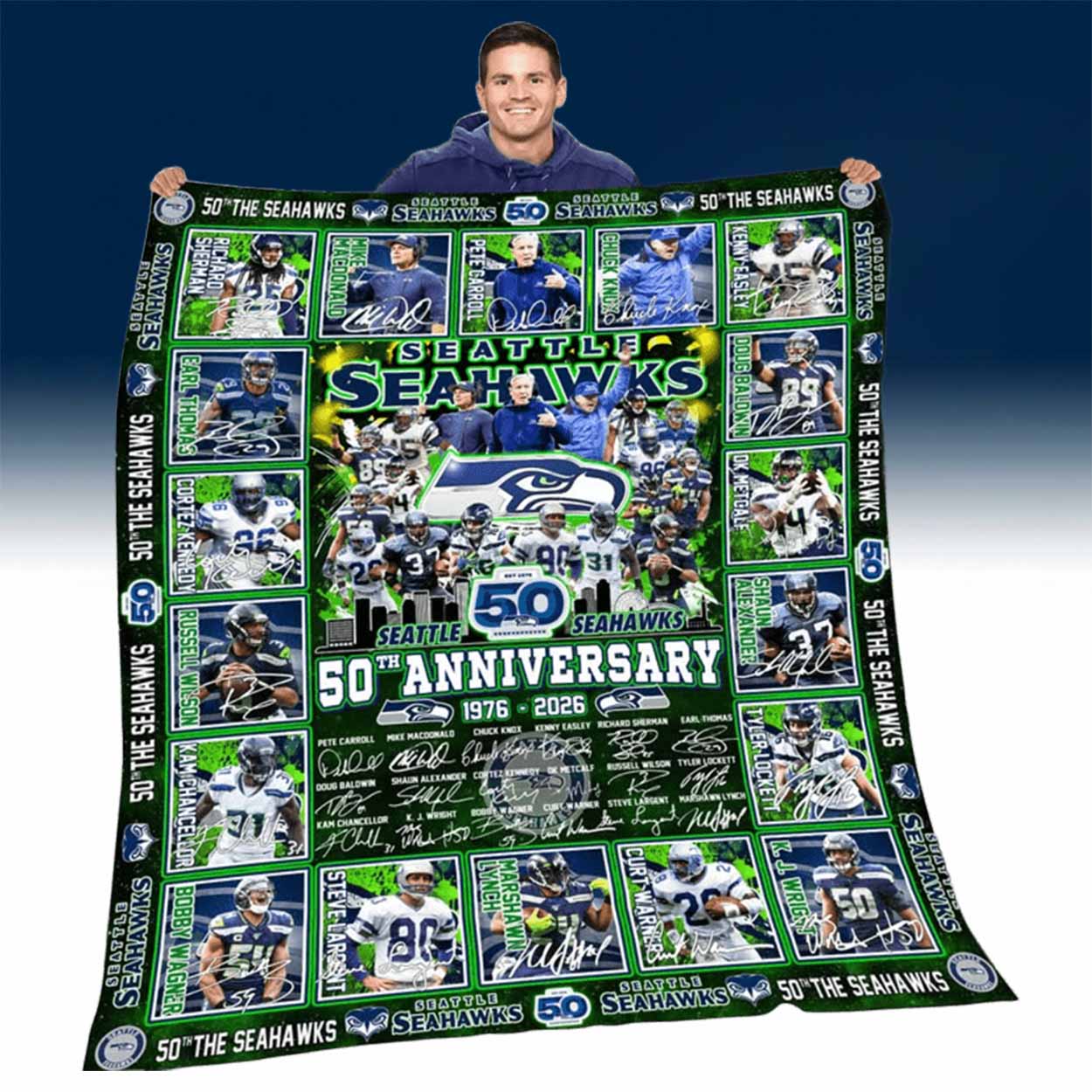 Seahawks 50th Anniversary Fleece Blanket Seahawks 50th Anniversary Fleece Blanket
