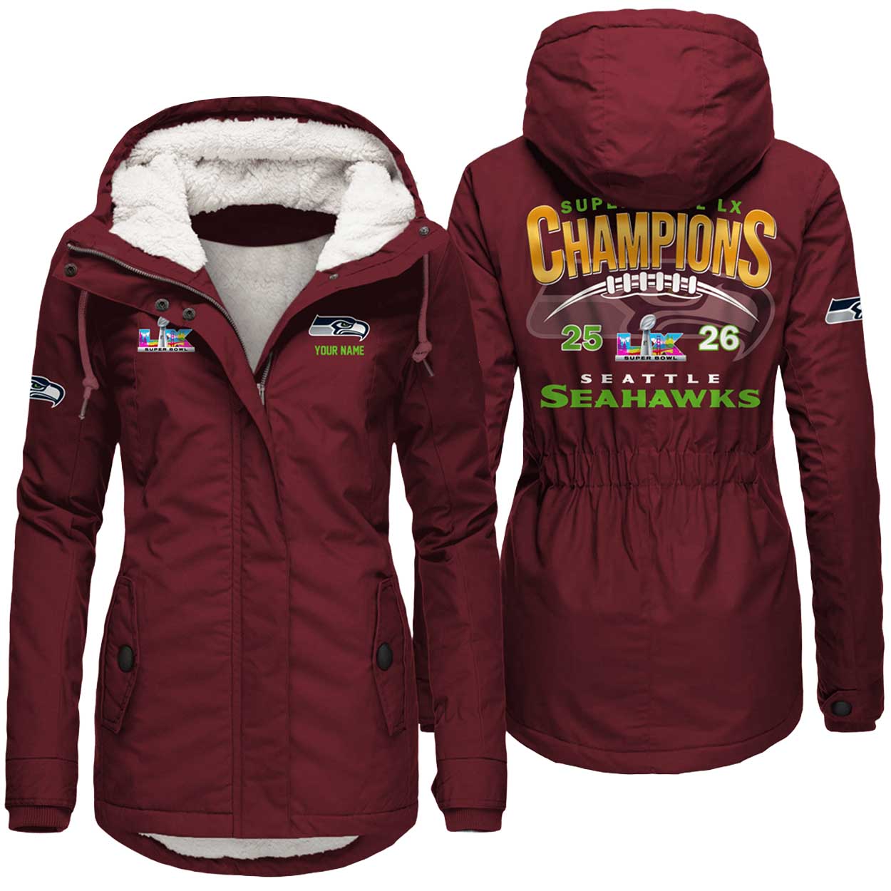 Seahawks Bowl LX Champions Fleece Jacket Seahawks Bowl LX Champions Fleece Jacket