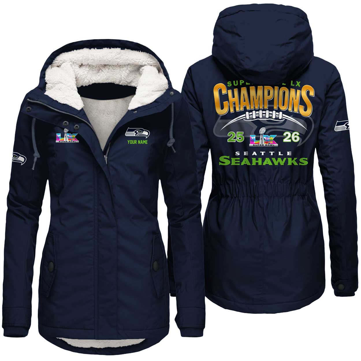 Seahawks Bowl LX Champions Fleece Jacket Seahawks Bowl LX Champions Fleece Jacket