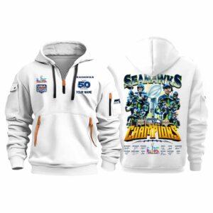 Seahawks USA 250 Bowl LX Champions Quarter Zip Hoodie