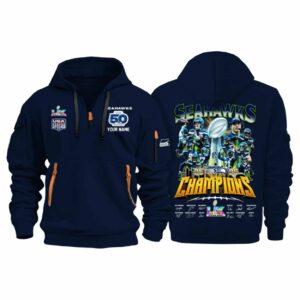 Seahawks USA 250 Bowl LX Champions Quarter Zip Hoodie Seahawks USA 250 Bowl LX Champions Quarter Zip Hoodie