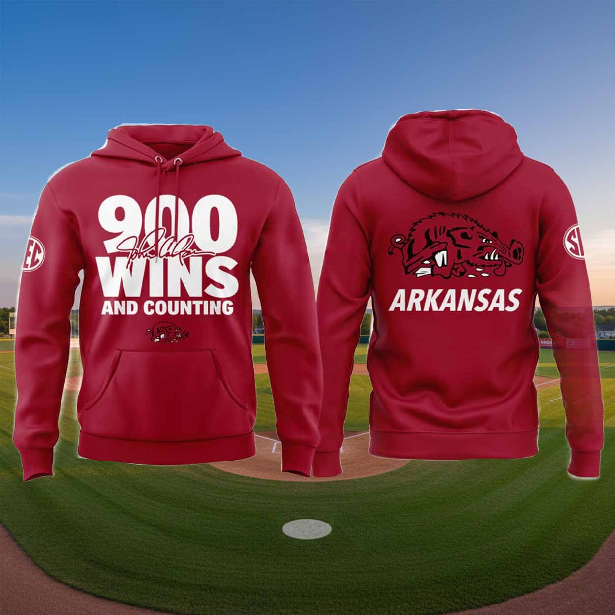 Razorbacks John Calipari 900 Wins and Counting Hoodie Razorbacks John Calipari 900 Wins and Counting Hoodie