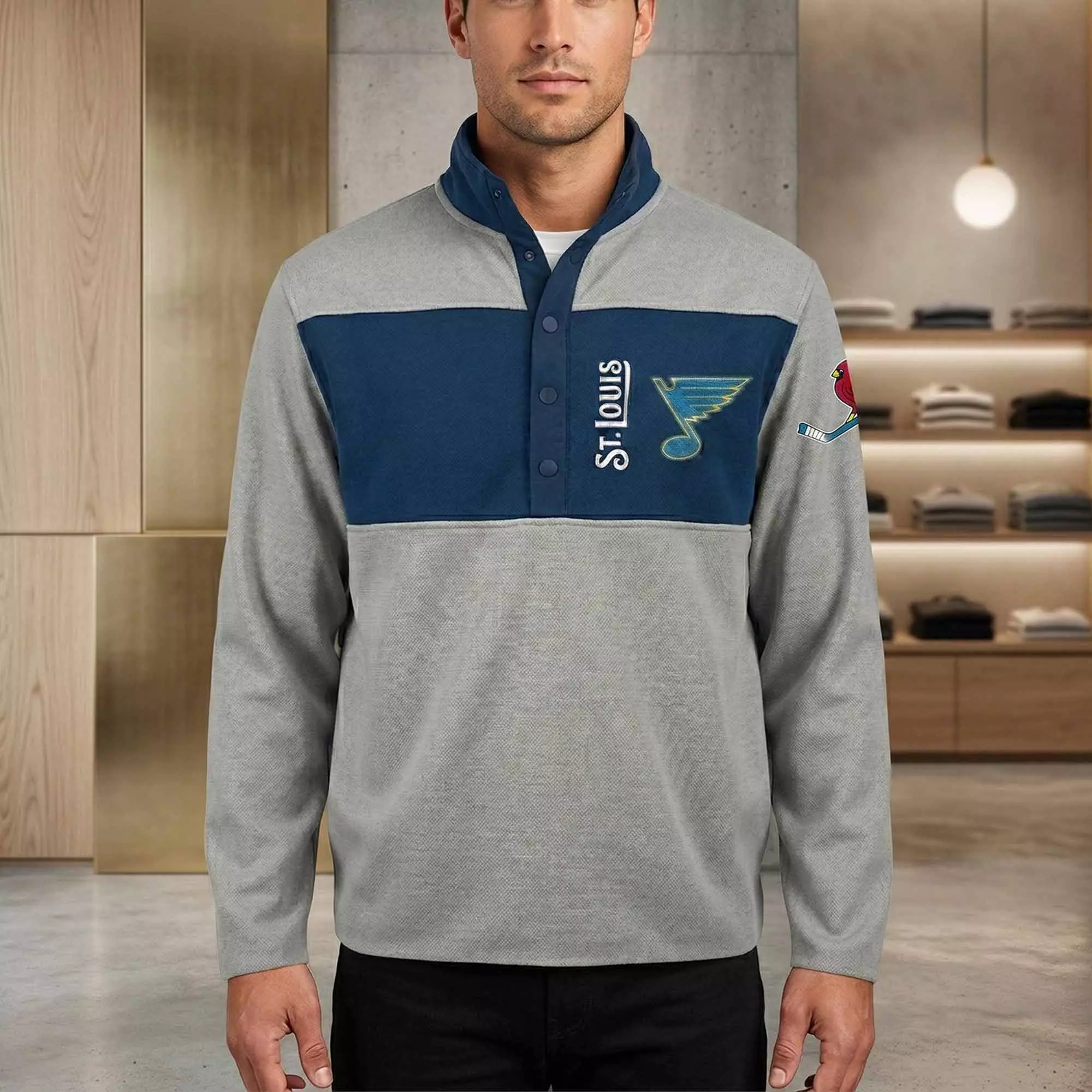 2026 Cardinals and Blues-themed Fleece Pullover 2026 Cardinals and Blues-themed Fleece Pullover