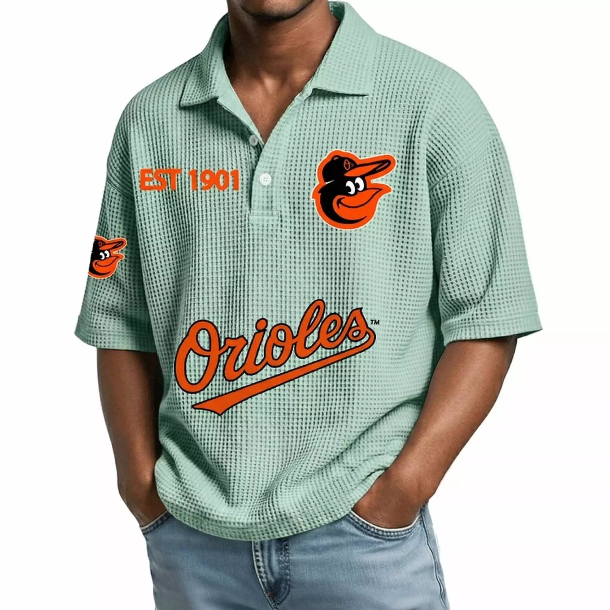 2026 Orioles EST 1901 Waffle T Shirt 1 2026 Orioles EST 1901 Waffle T-Shirt