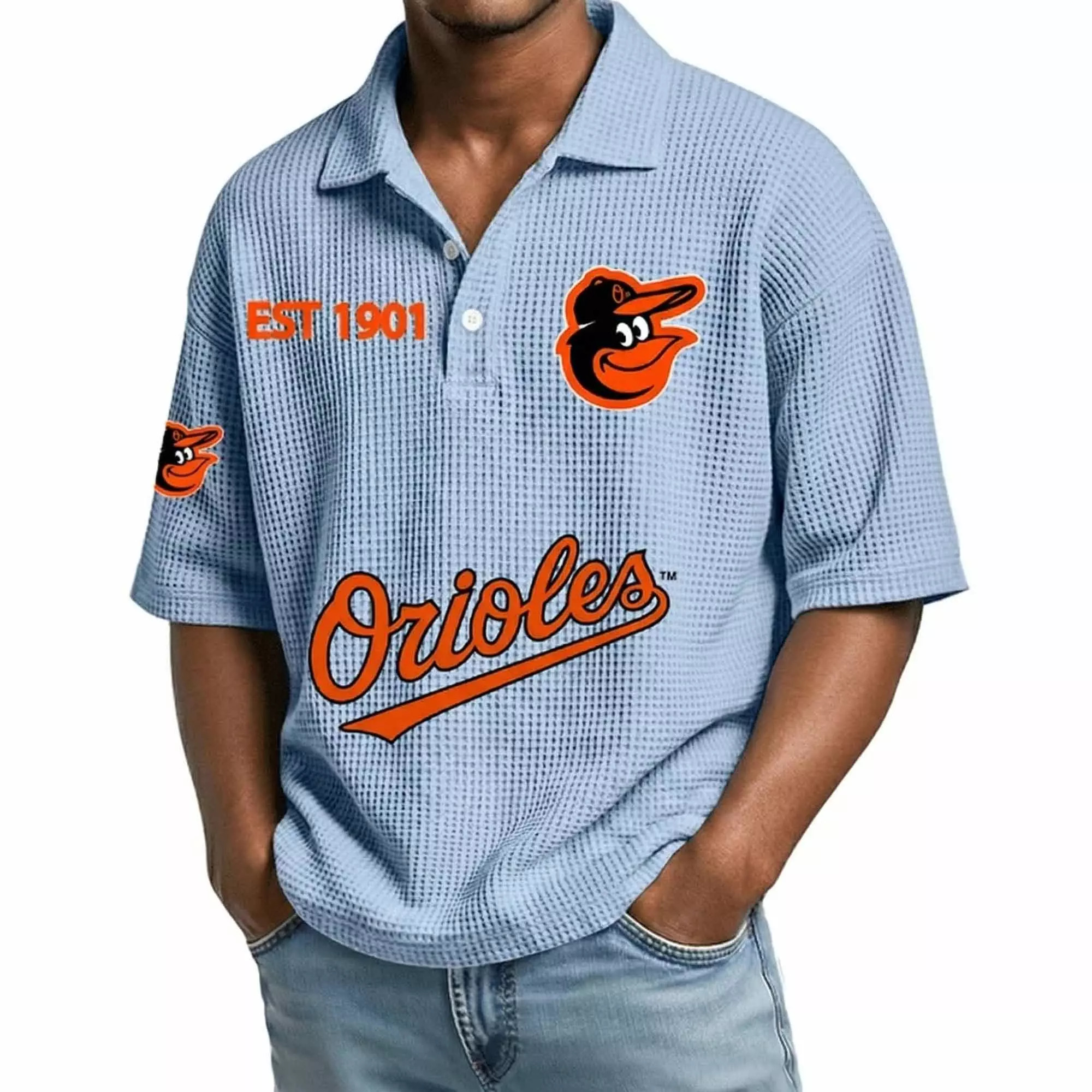 2026 Orioles EST 1901 Waffle T Shirt 2 2026 Orioles EST 1901 Waffle T-Shirt