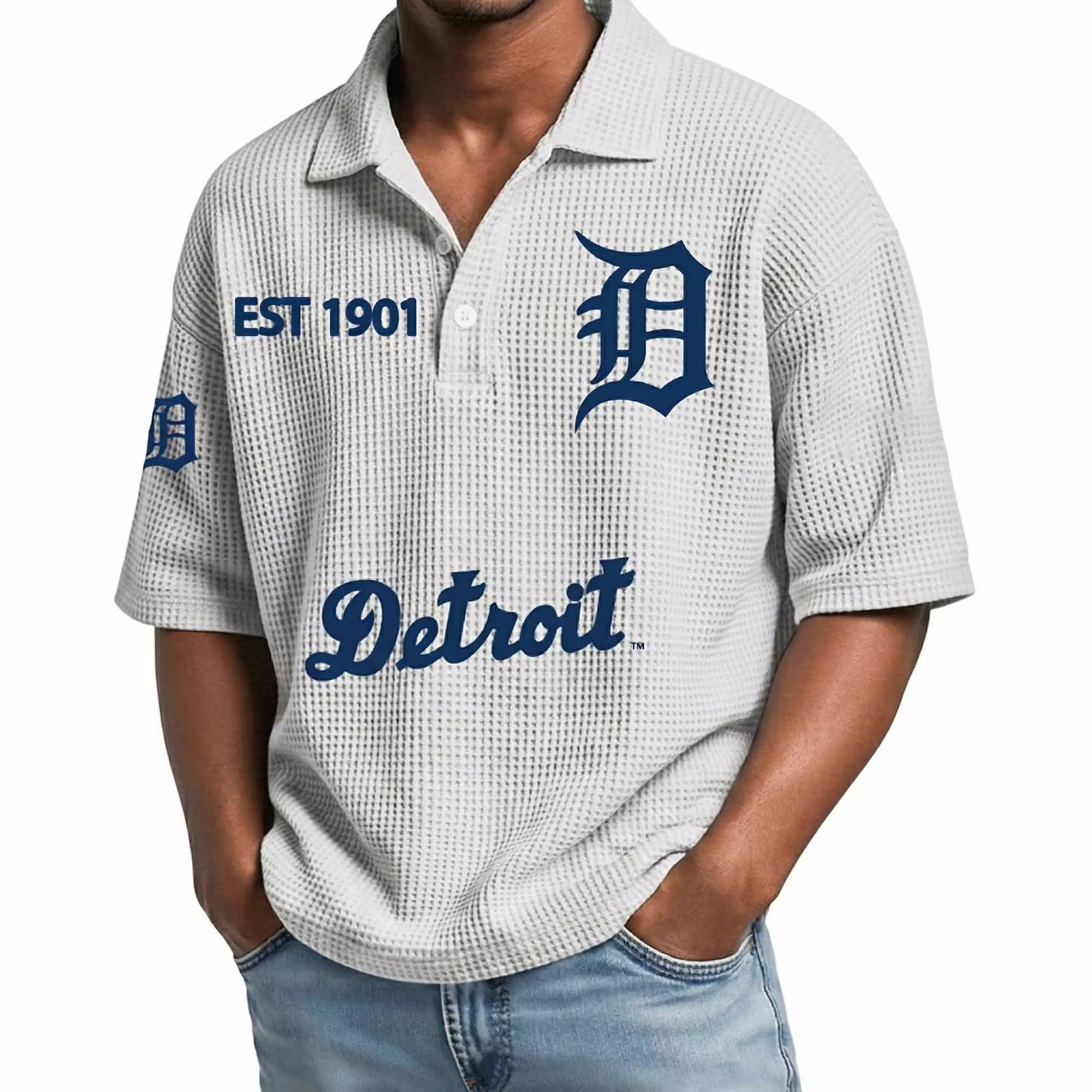 Detroit Tigers EST 1901 Waffle T-Shirt 2026 Detroit Tigers EST 1901 Waffle T-Shirt 2026