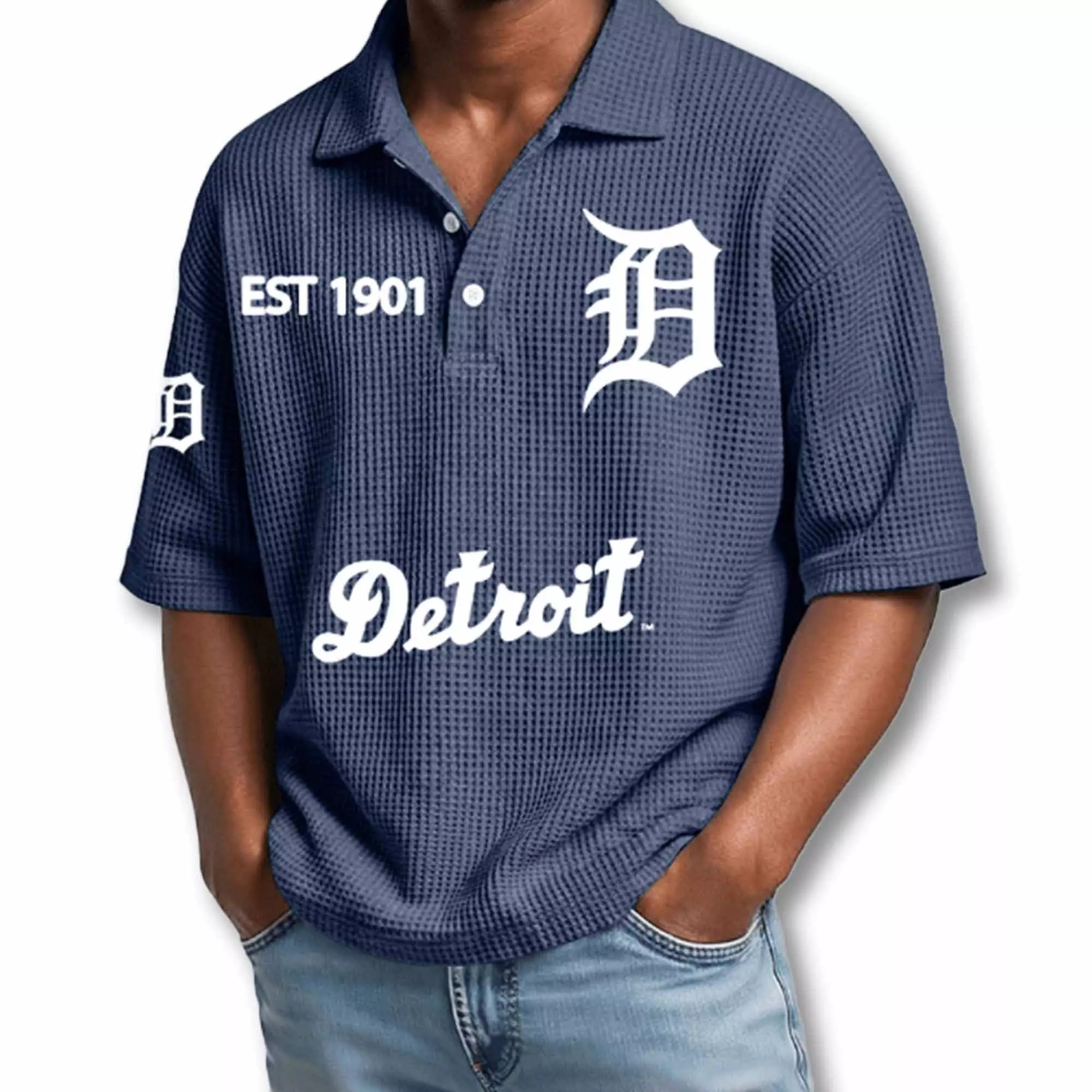 Detroit Tigers EST 1901 Waffle T-Shirt 2026 Detroit Tigers EST 1901 Waffle T-Shirt 2026