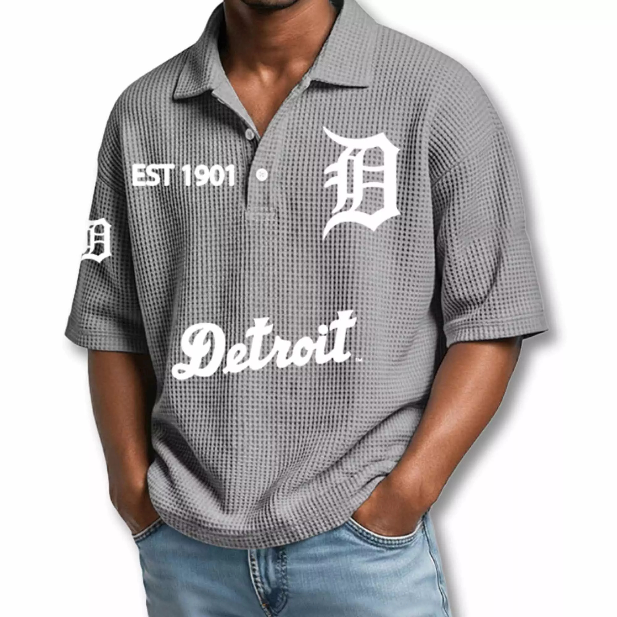 Detroit Tigers EST 1901 Waffle T-Shirt 2026 Detroit Tigers EST 1901 Waffle T-Shirt 2026