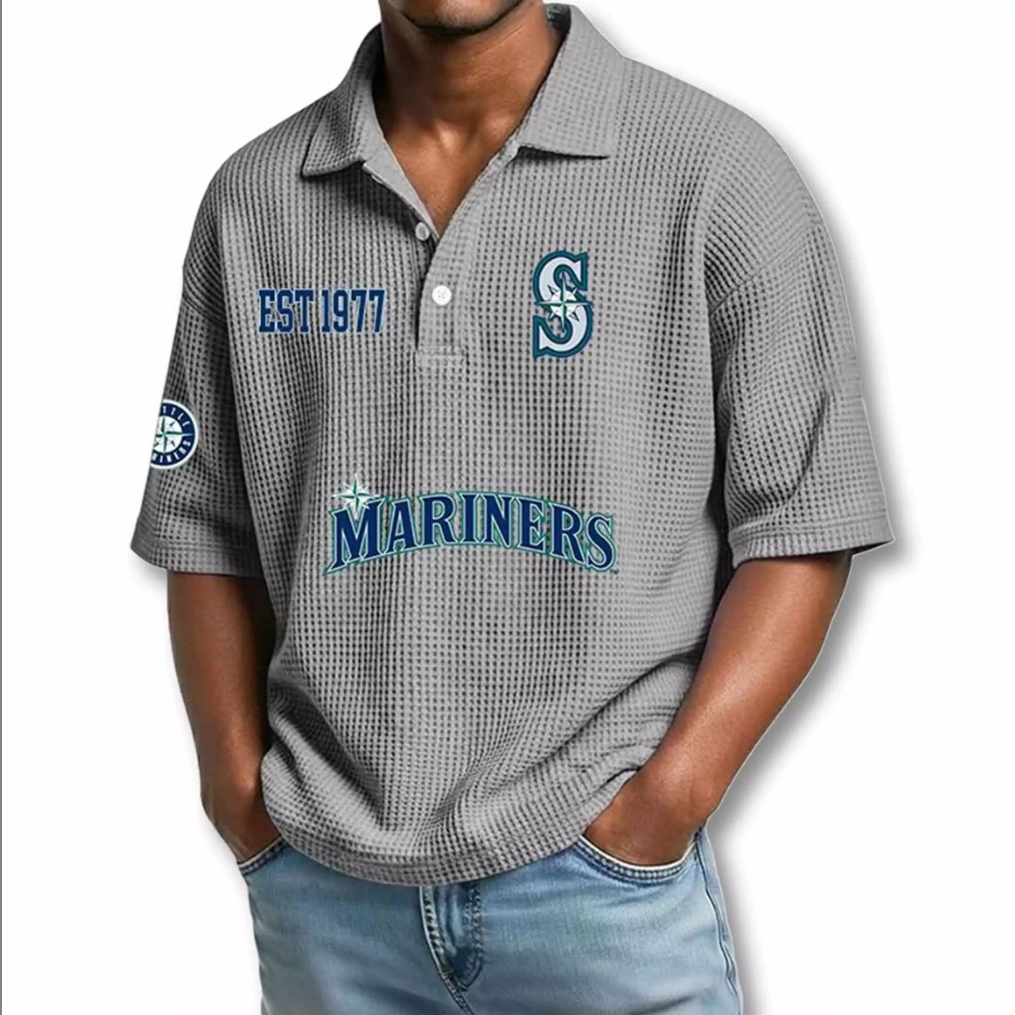 Seattle Mariners EST 1977 Waffle T-Shirt 2026 Seattle Mariners EST 1977 Waffle T-Shirt 2026