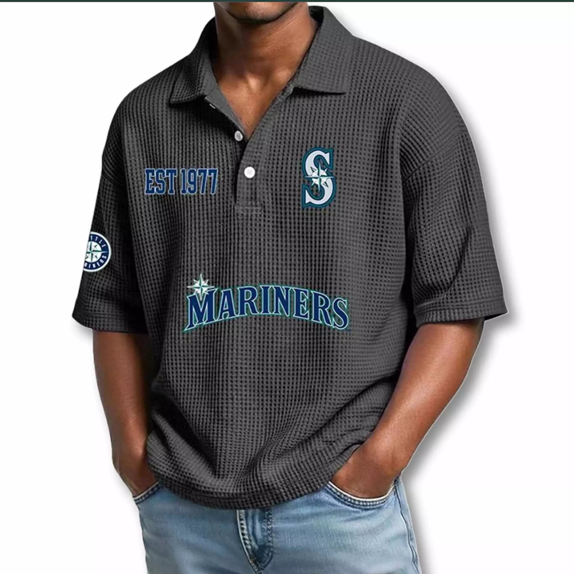 Seattle Mariners EST 1977 Waffle T-Shirt 2026 Seattle Mariners EST 1977 Waffle T-Shirt 2026