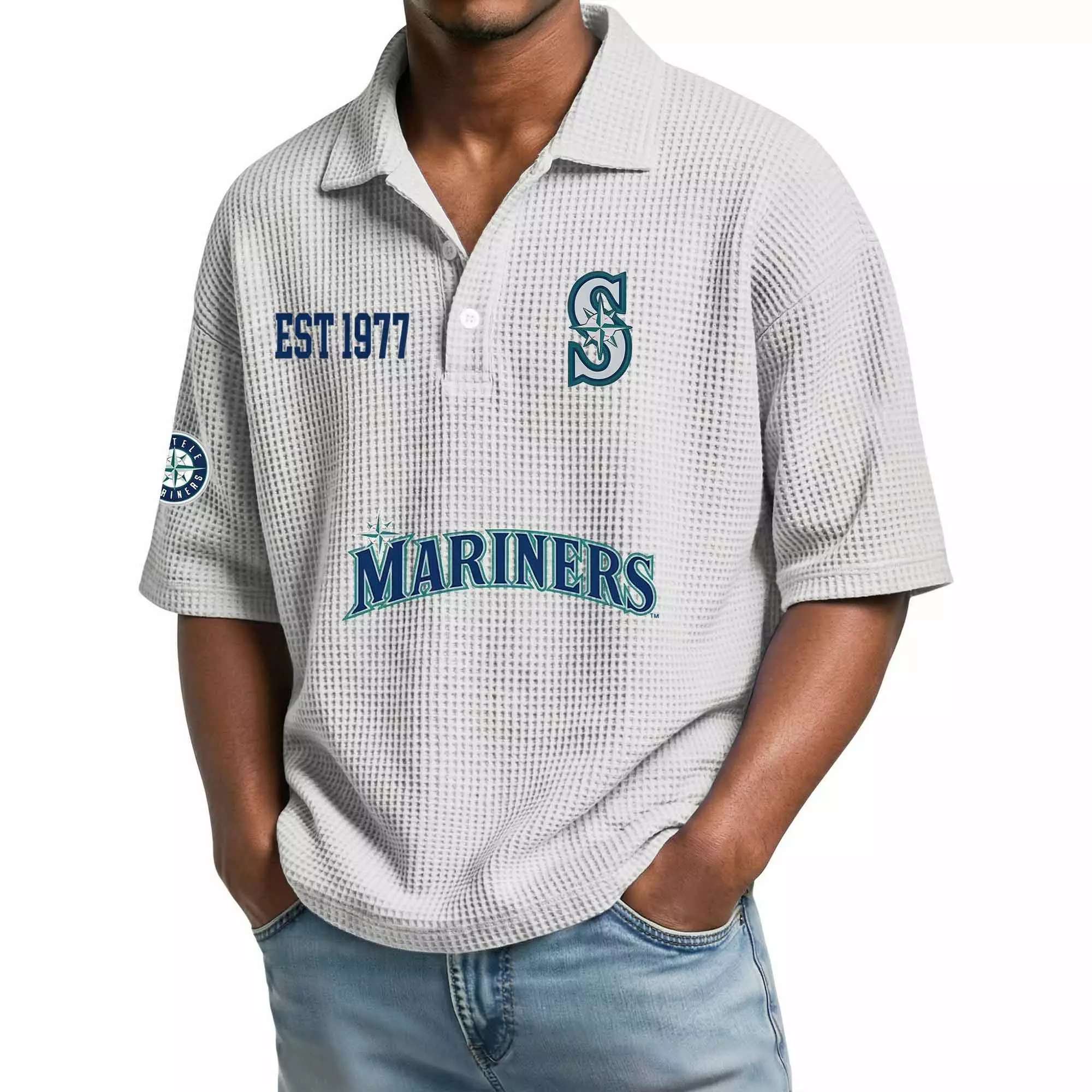 Seattle Mariners EST 1977 Waffle T-Shirt 2026 Seattle Mariners EST 1977 Waffle T-Shirt 2026