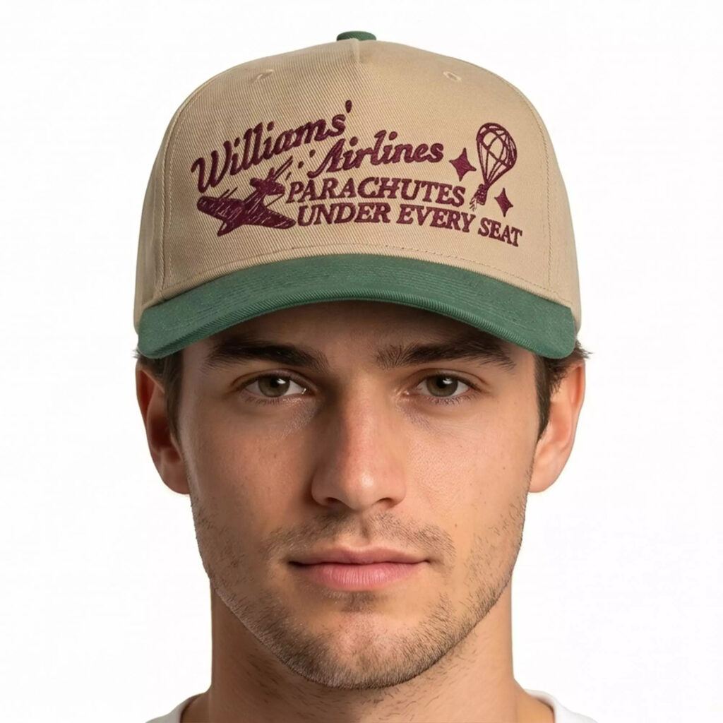 William’s Airlines Parachutes Under Every Seat Hat William’s Airlines Parachutes Under Every Seat Hat