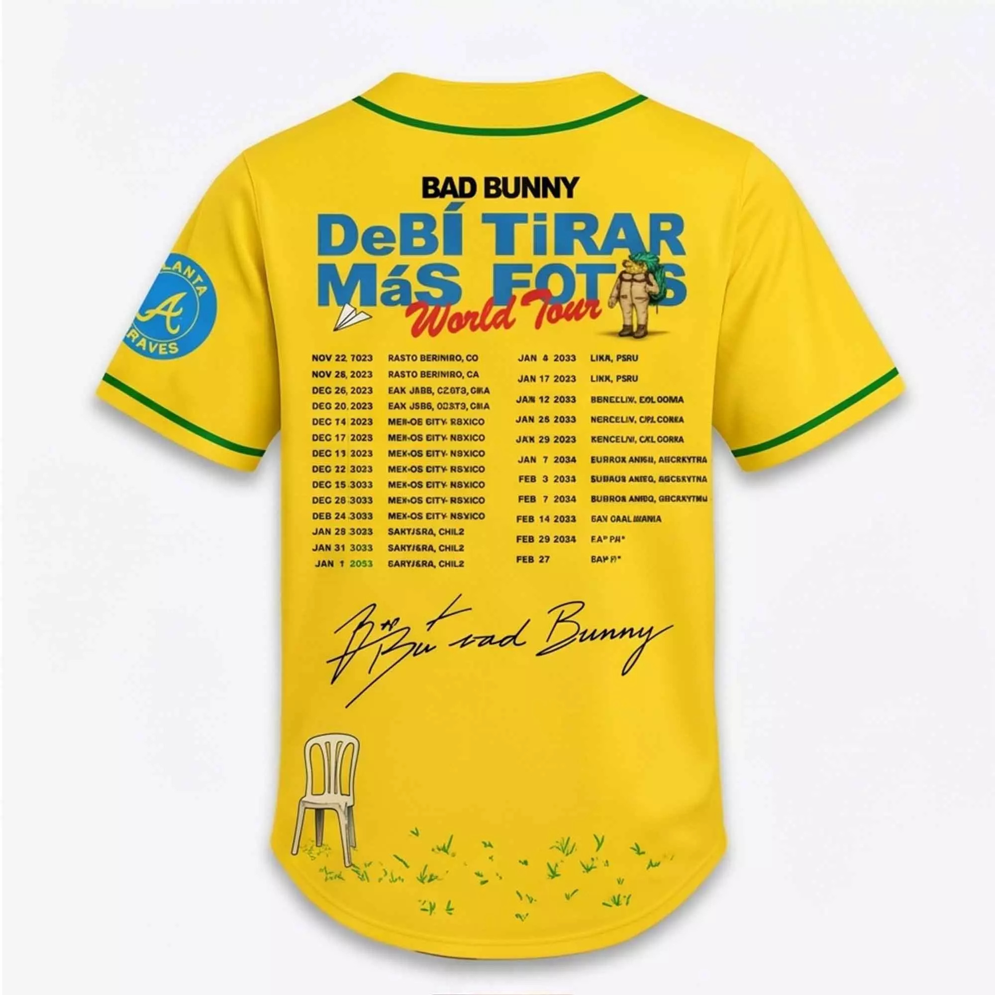 2026 Braves Bad Bunny DeBí Tirar Más Fotos World Tour Jersey – Vibrant Top 2026 Braves Bad Bunny DeBí Tirar Más Fotos World Tour Jersey – Vibrant Top