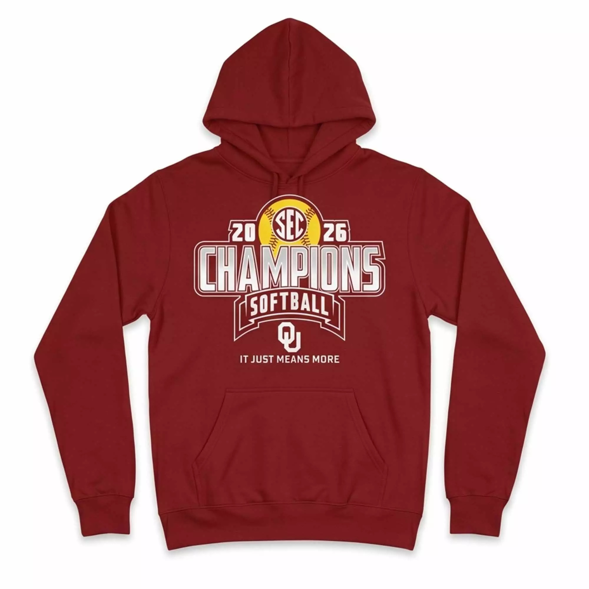2026 Oklahoma Softball Back-to-Back SEC Regular Season Champs Hoodie 2026 Oklahoma Softball Back-to-Back SEC Regular Season Champs Hoodie