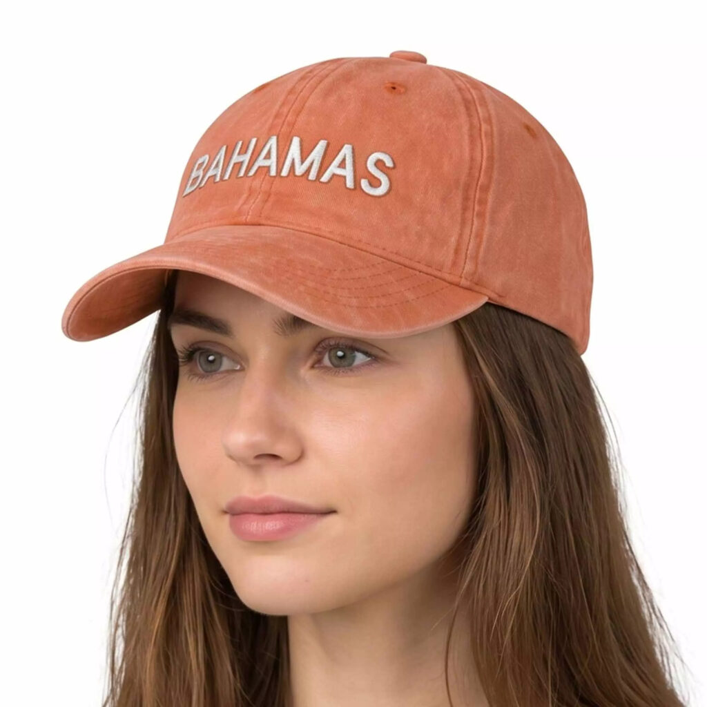 Bahamas Orange Washed Hat Bahamas Orange Washed Hat