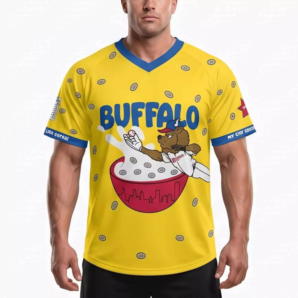 Buffalo Bisons My City Smells Like Cheerios Jersey Buffalo Bisons My City Smells Like Cheerios Jersey