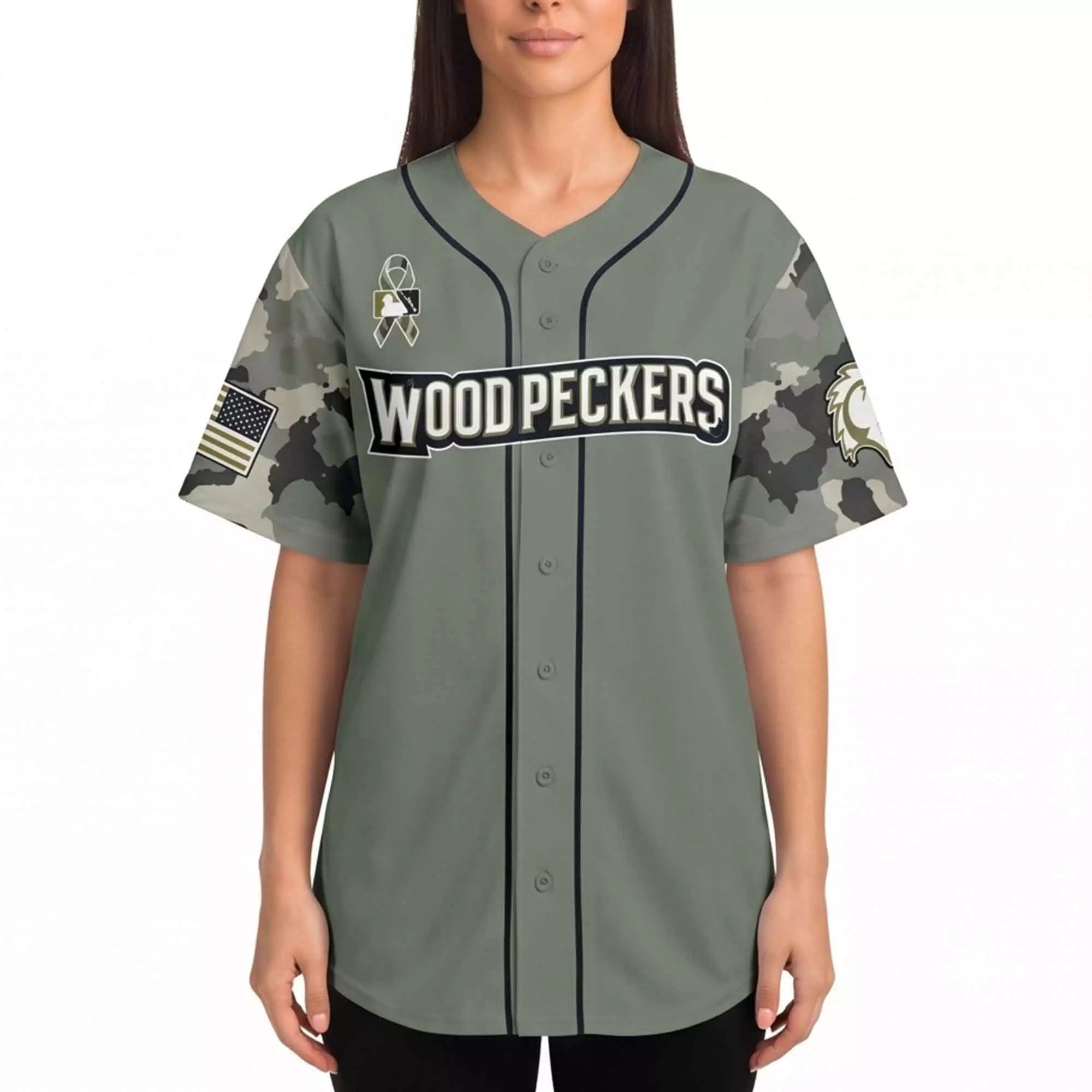 Fayetteville Woodpeckers Military Appreciation Night 2026 Jersey- Custom Camo Jersey Fayetteville Woodpeckers Military Appreciation Night 2026 Jersey- Custom Camo Jersey