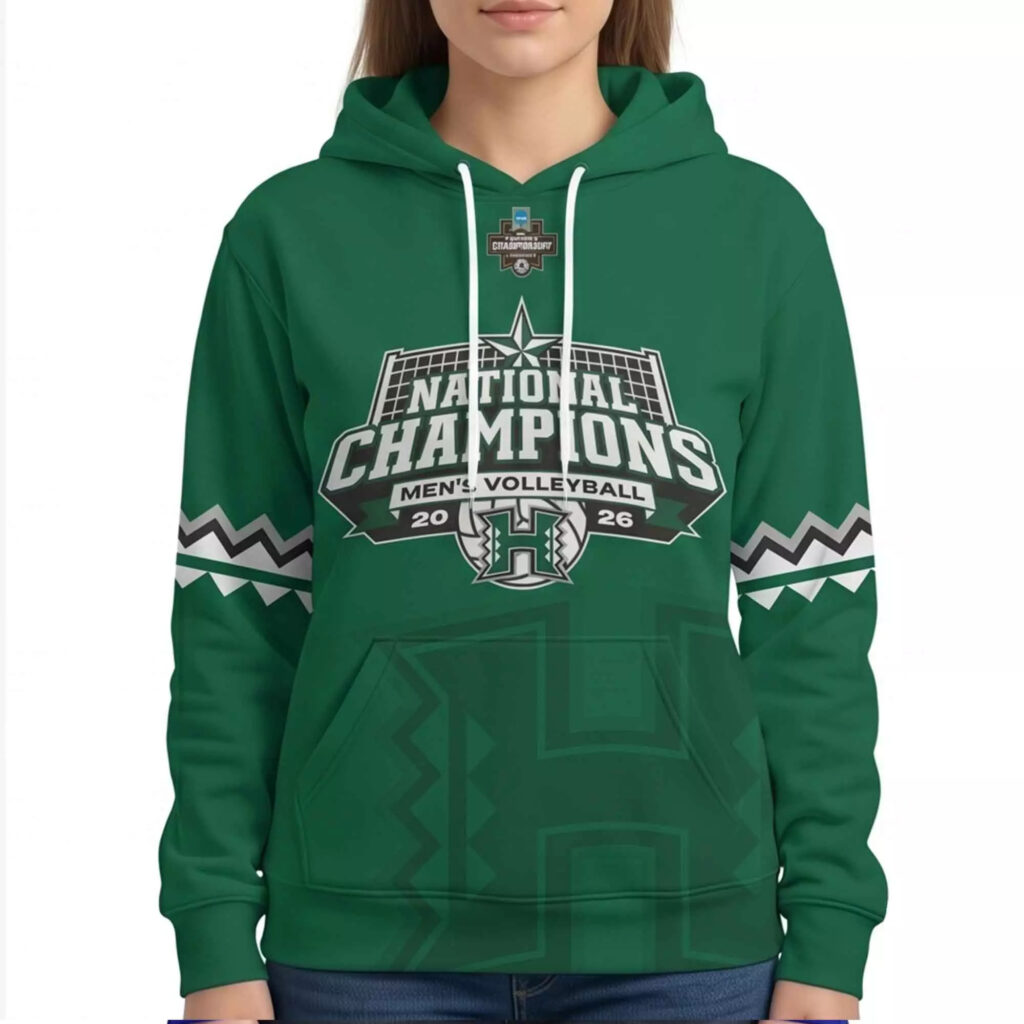 Hawaii Volleyball 3X Champions 2026 Hoodie Hawaii Volleyball 3X Champions 2026 Hoodie