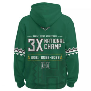 Hawaii Volleyball 3X Champions 2026 Hoodie 2 Hawaii Volleyball 3X Champions 2026 Hoodie