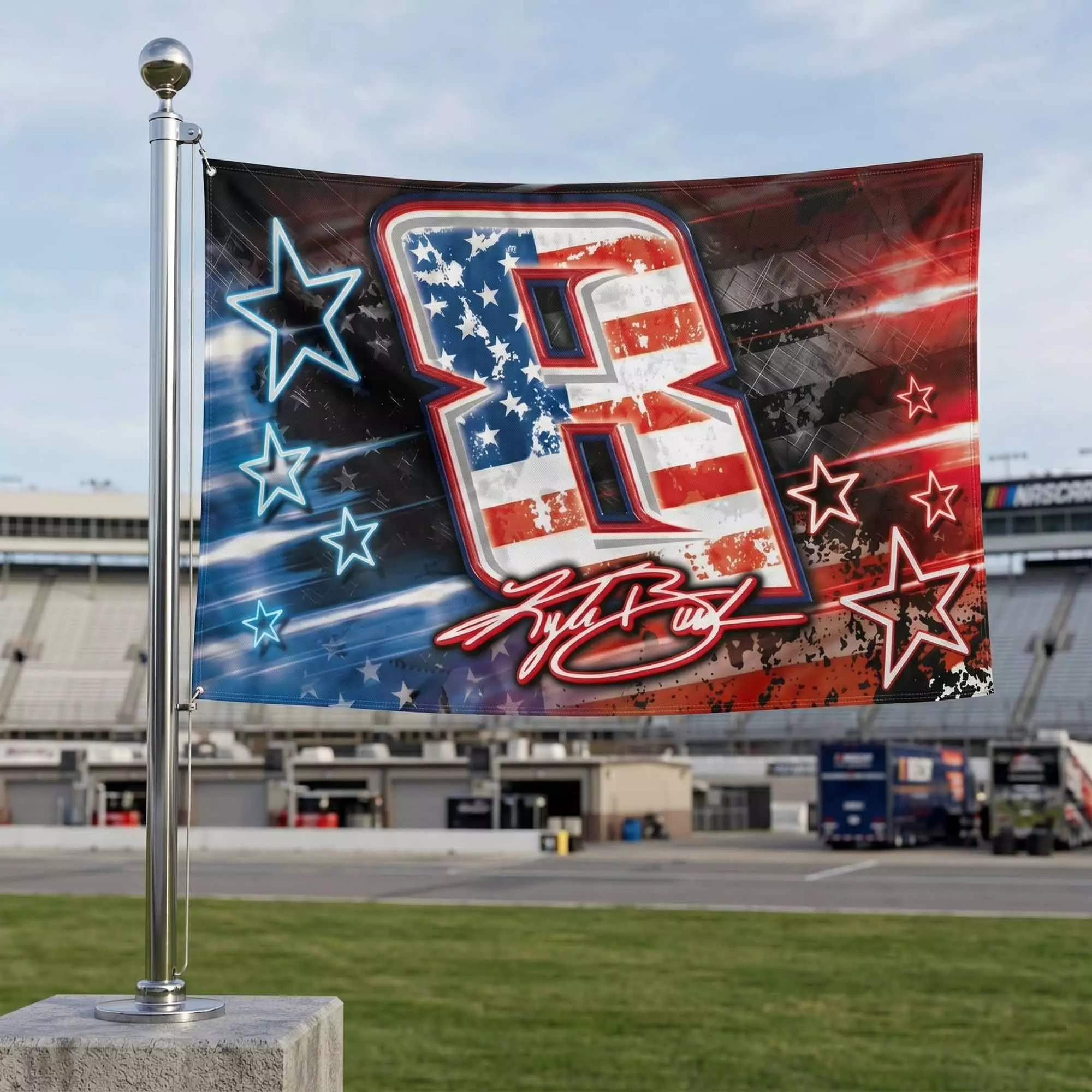 Kyle Busch 8 Flag Kyle Busch 8 Flag